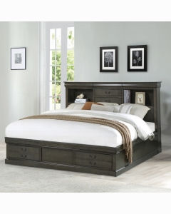 Louis Philippe III Queen Bed W/Storage