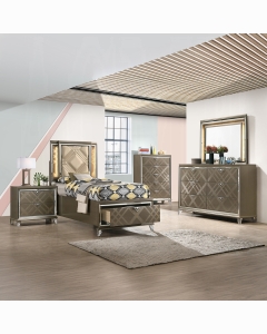 Skylar Twin Bed W/Led & Storage