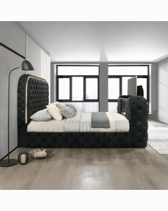 Kana Queen Bed w/LED, Fireplace & TV Stand