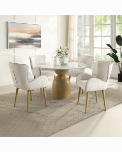 Kala Round Dining Table w/Marble Top