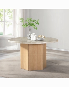 Qwin Round Dining Table W/Marble Top