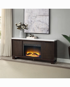 Edwyn Server w/Natural Marble Top & Fireplace