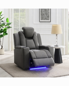 Leuco Power Motion Recliner w/Cup Holder, Control, LED & Power Headrest
