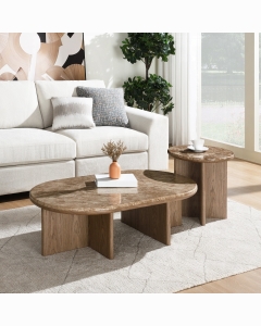 Markku End Table w/Natural Marble