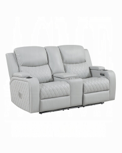 Elonzo Power Motion Loveseat w/Console, LED, Power Headrest & Speaker